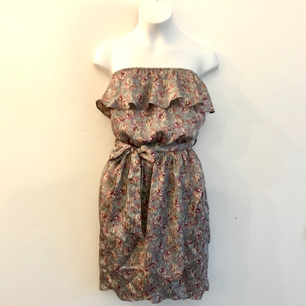 Lush Strapless Printed Mini Dress